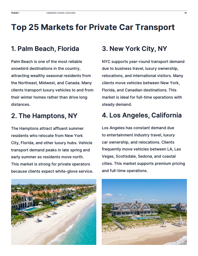 Private Auto Transport Business Blueprint