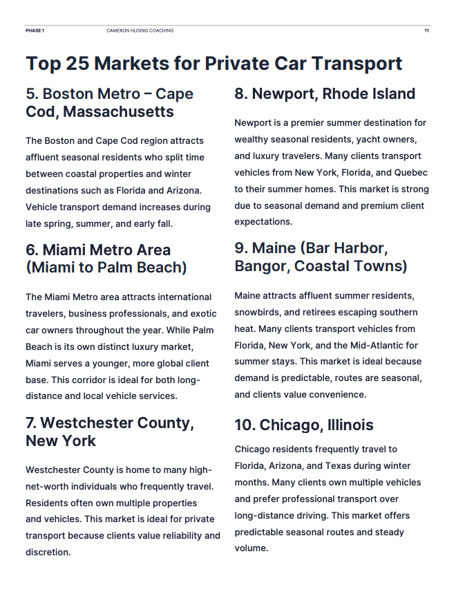 Private Auto Transport Business Blueprint