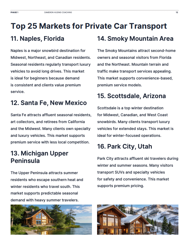 Private Auto Transport Business Blueprint