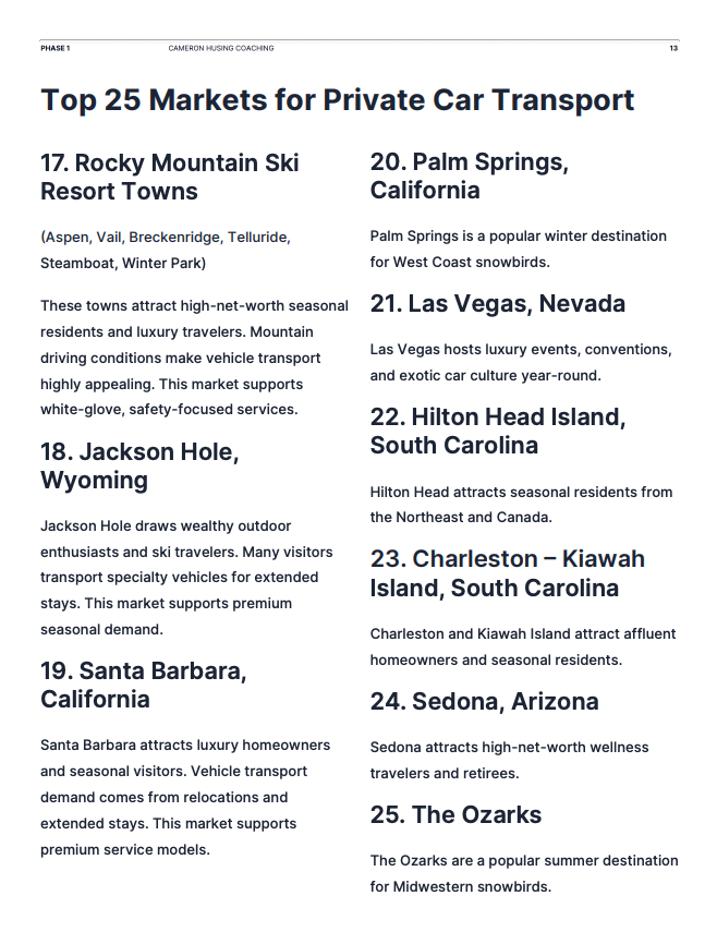 Private Auto Transport Business Blueprint